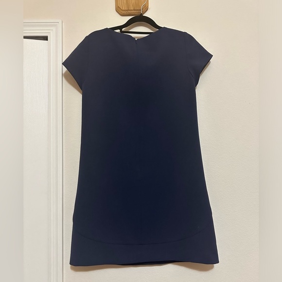 Hoss Intropia Navy Shift Dress with Pleated Bottom in US Size 4 - Picture 2 of 7